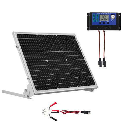 50W 12V Solarzellen-Unterbaubatterie, Mono-Solarpanel-Batterie mit verbessertem MPPT-Kontrollgerät und einfach zu installierender Montage, IP65-Schutz für den Hausgebrauch | EU