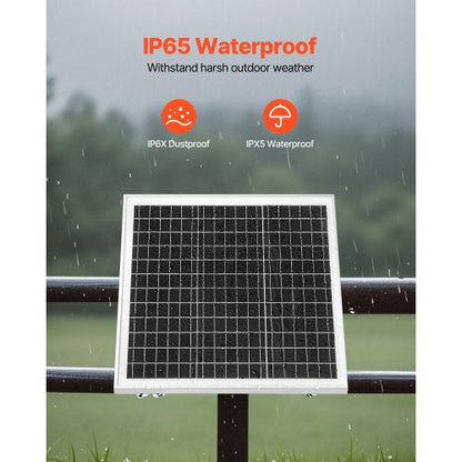 20W 12V solpanelsbatteriladdare, solcellsbatteriunderhållsladdare med inbyggd styrenhet och stolpfäste, IP65 vattentät för grind, staket, gård, gräsmatta (passar 40mm-68mm stolpar) |  EU