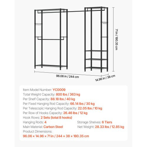 Wäscheständer, leistungsstarker Wäscheständer, Wäscheständer mit Stahlrahmen, 363 kg Lastkapazität, Wäscheständer für Wäsche, Wäscheständer, Halle | EU