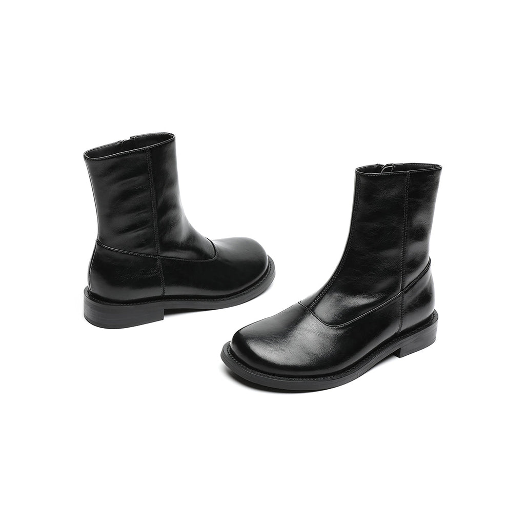 Versatile Flat Fleece-Lined Martin Mid-Calf Boots-2