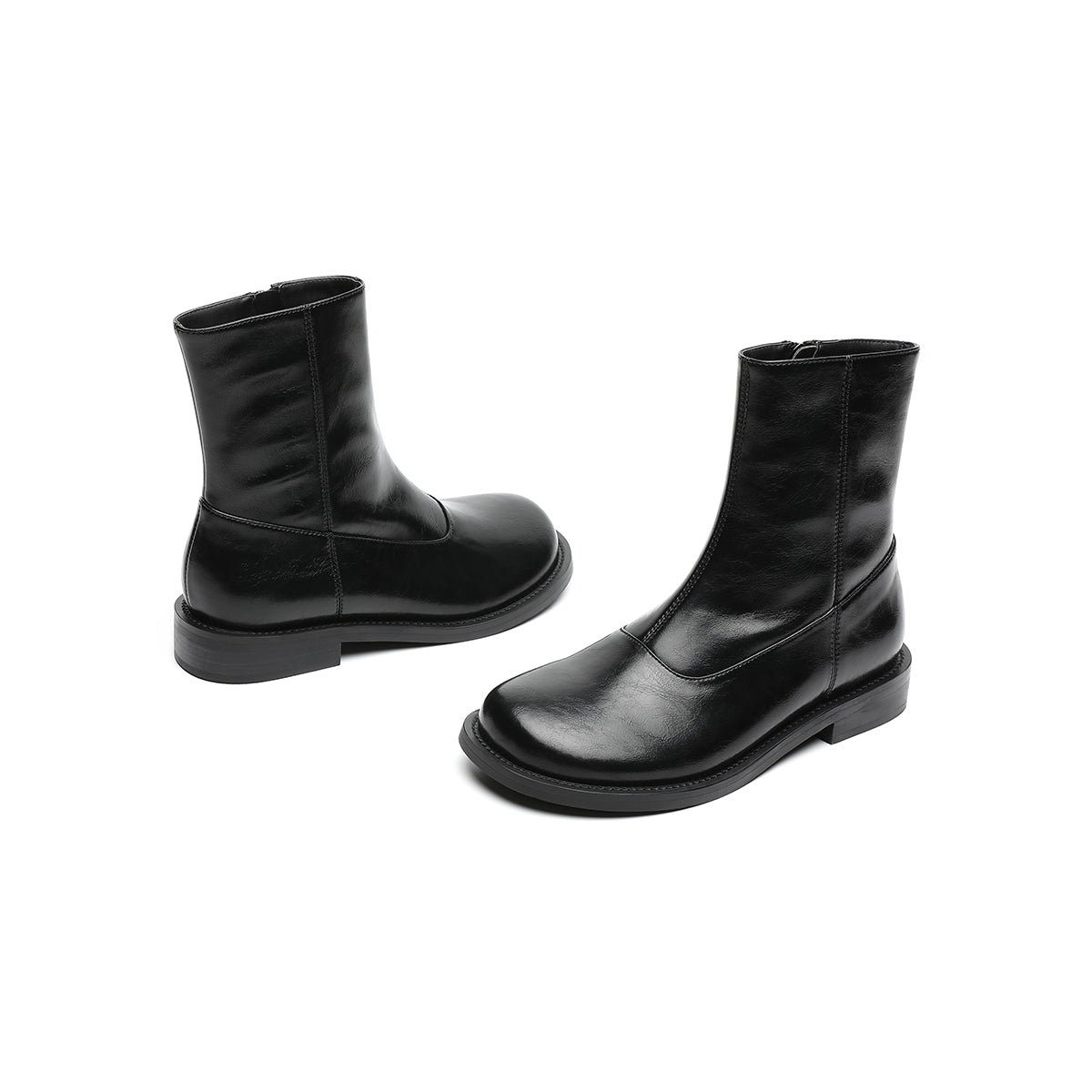 Versatile Flat Fleece-Lined Martin Mid-Calf Boots-2