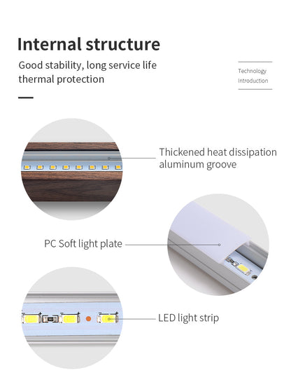 Vertical LED Solid Wood Bedside Sconce Light-3