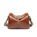Vintage Wide Strap Brown Boston Bag-0