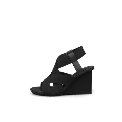 Weave Open Toe Ankle-Strap Wedges-0