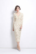 White Cutout Lace Dress with Inner Slip-0